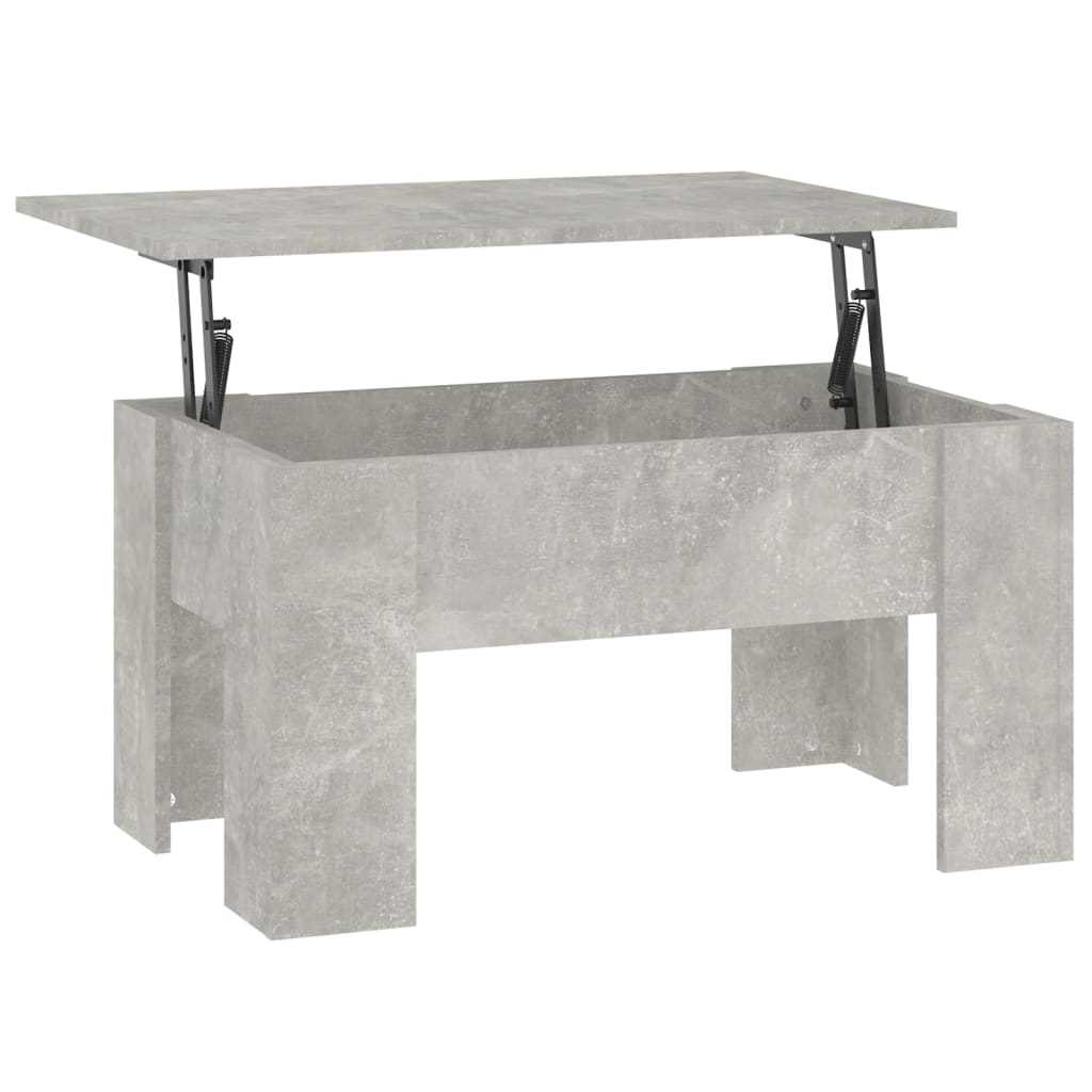 Table basse gris béton 79x49x41 cm en bois