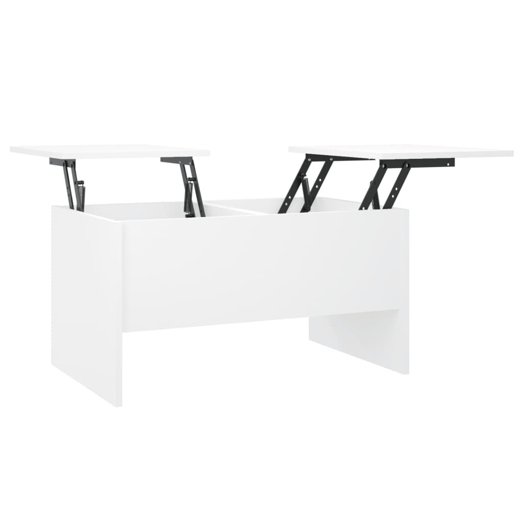 Table basse blanche 80x50x42,5 cm en bois