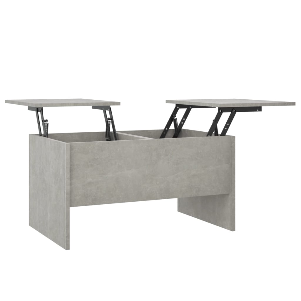 Table basse gris béton 80x50x42,5 cm en bois