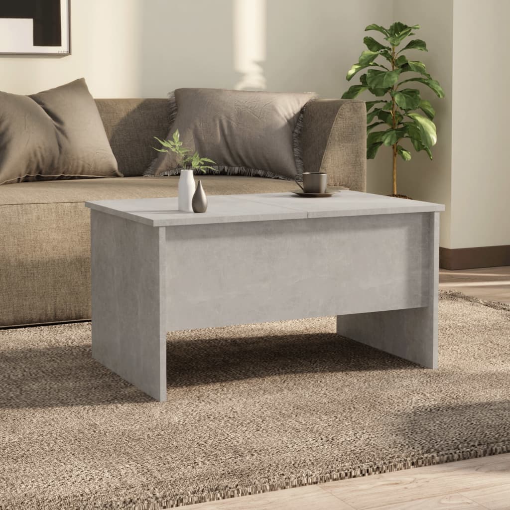 Table basse gris béton 80x50x42,5 cm en bois