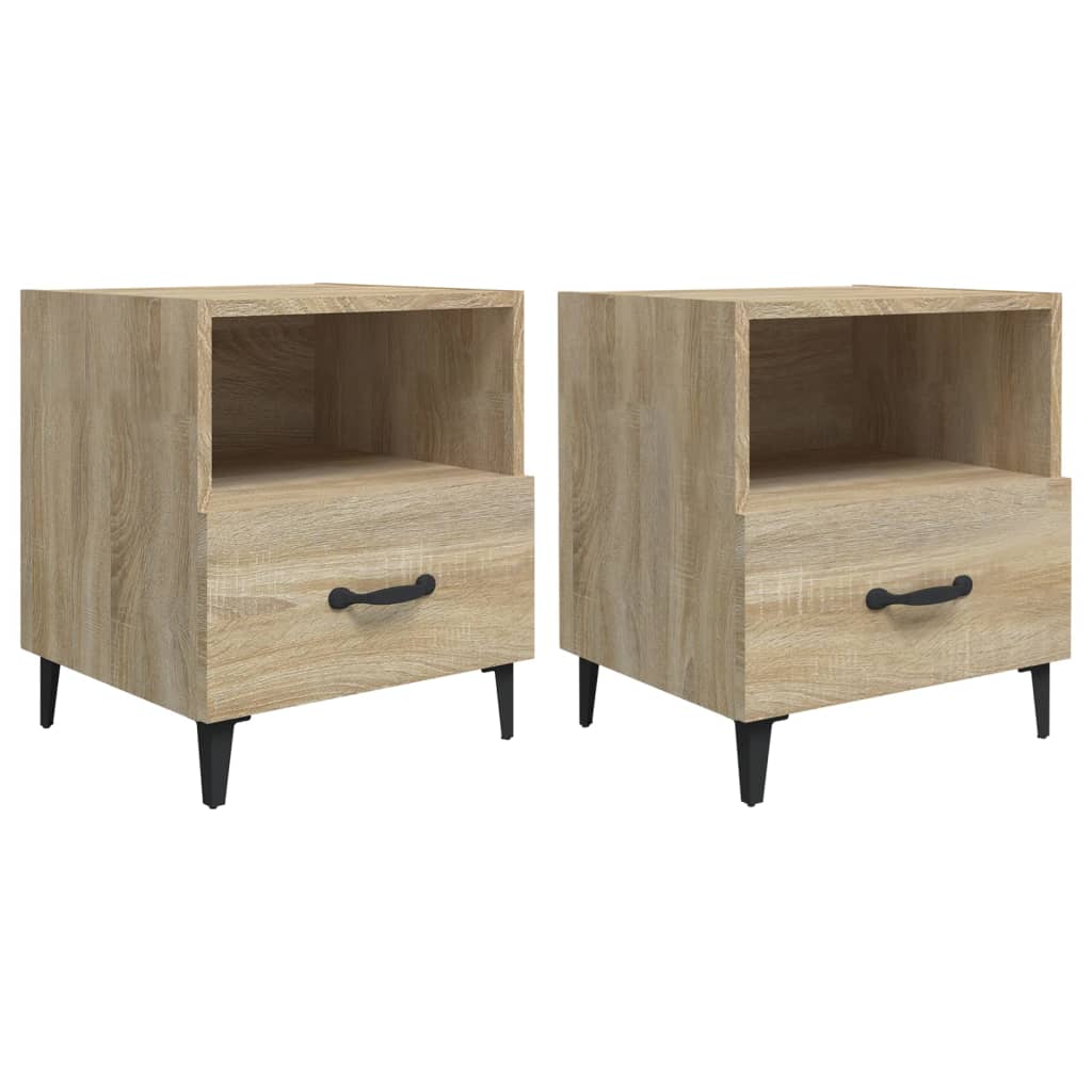 Tables de chevet 2 pièces en bois de chêne Sonoma
