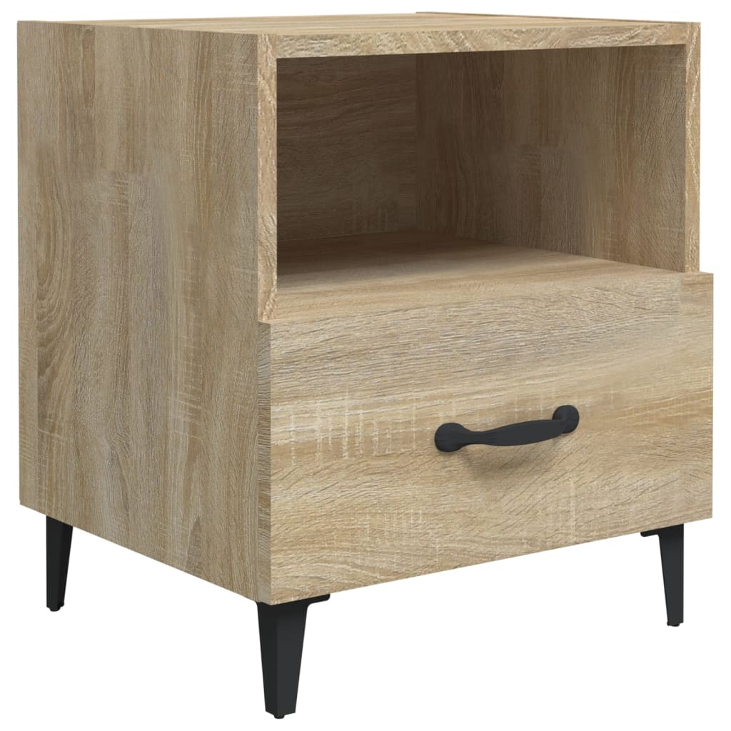 Tables de chevet 2 pièces en bois de chêne Sonoma
