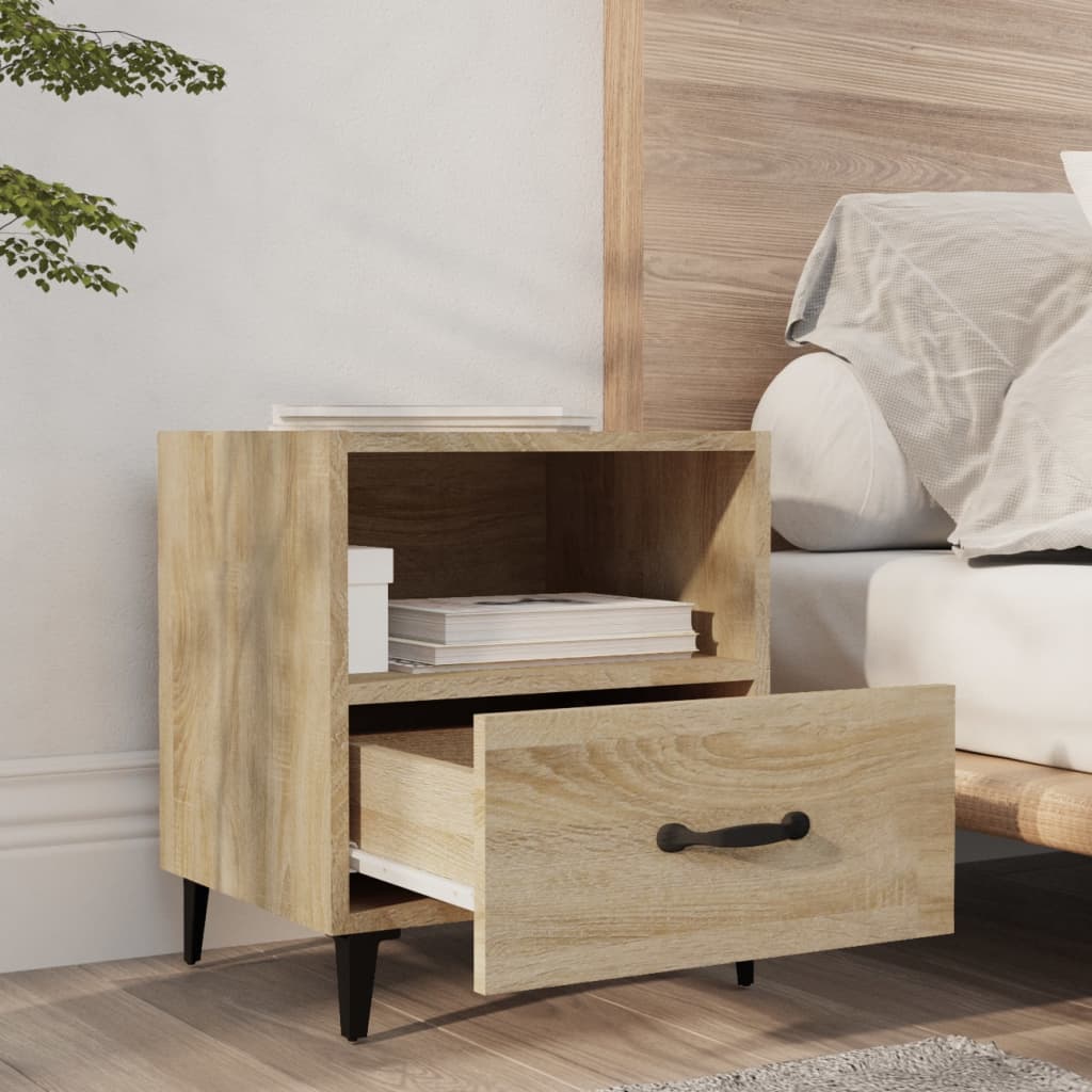Tables de chevet 2 pièces en bois de chêne Sonoma