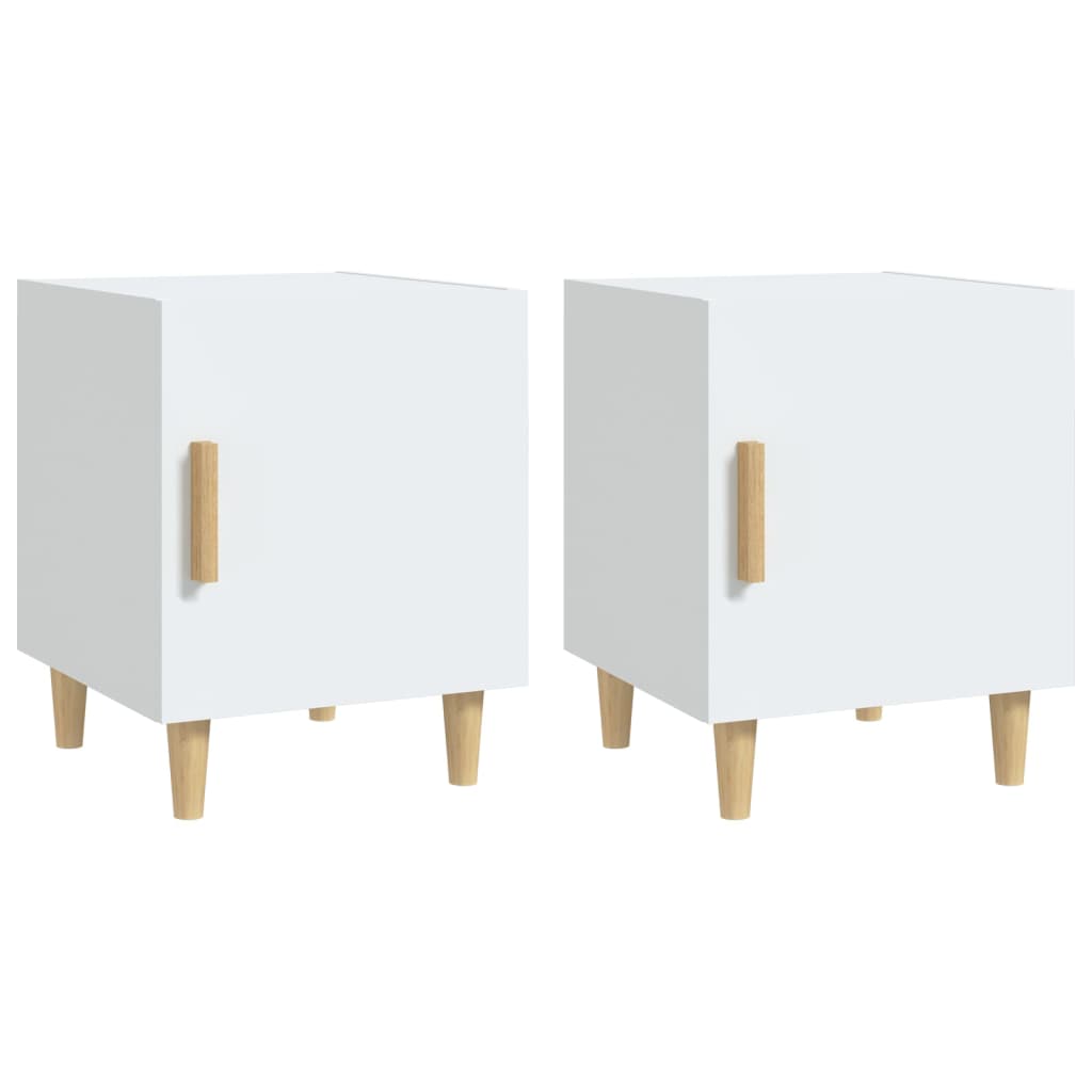 Bedside tables 2 pcs. White wood material