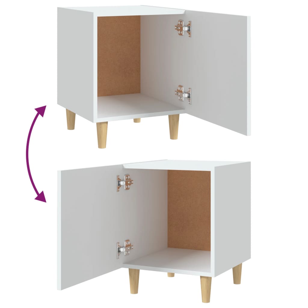 Bedside tables 2 pcs. White wood material