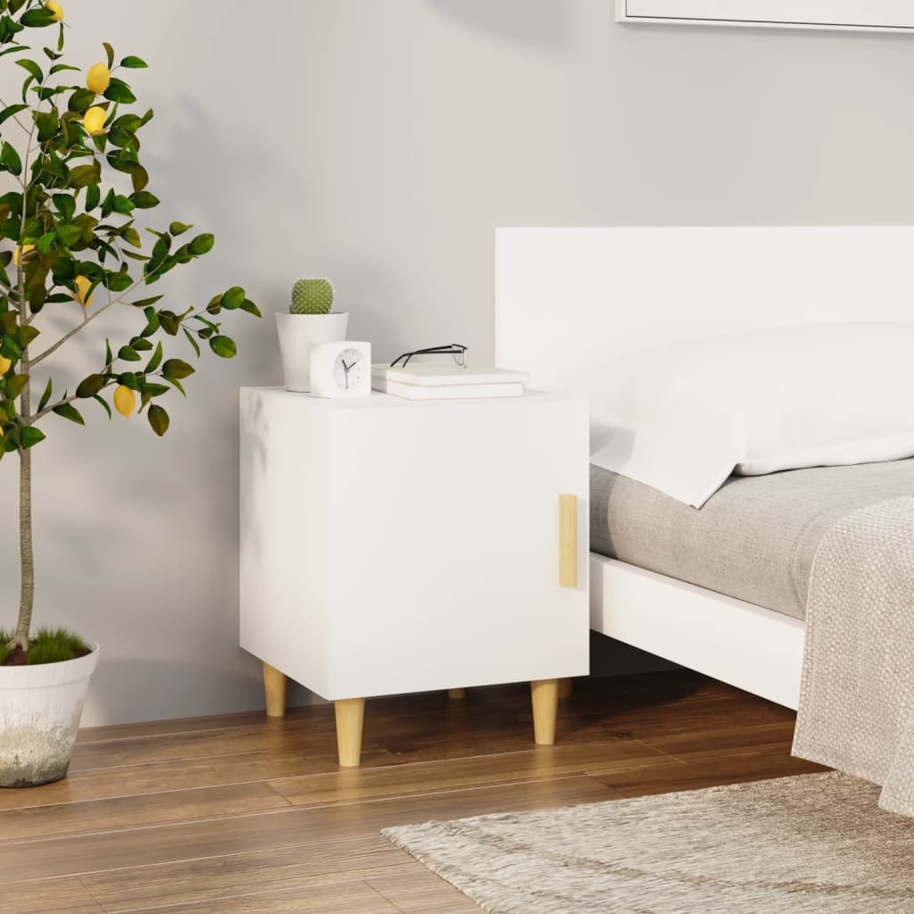 Bedside tables 2 pcs. White wood material