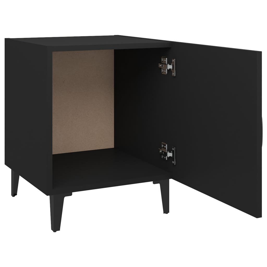 Tables de chevet 2 pcs. Matériau bois noir