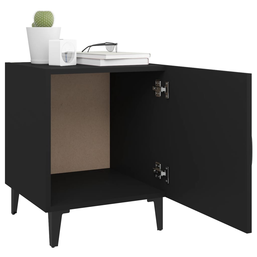Tables de chevet 2 pcs. Matériau bois noir