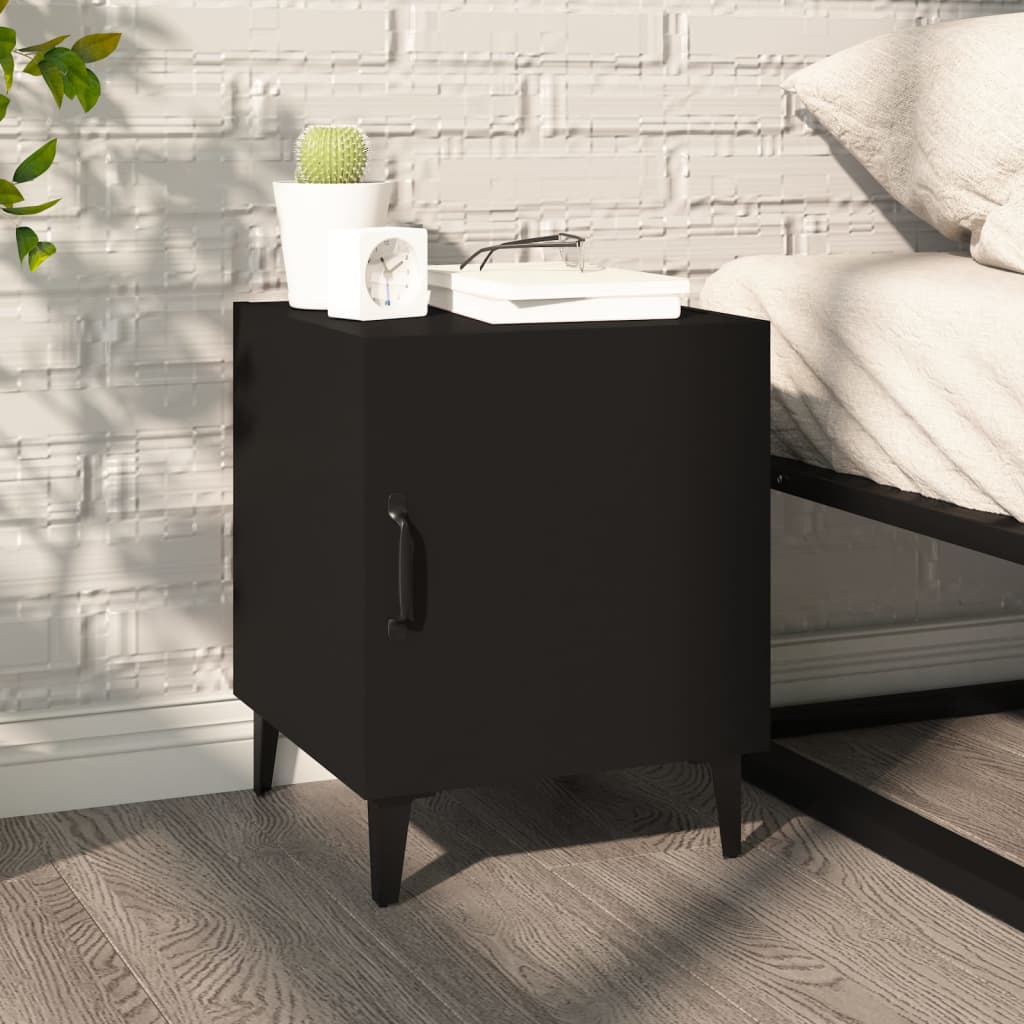 Tables de chevet 2 pcs. Matériau bois noir