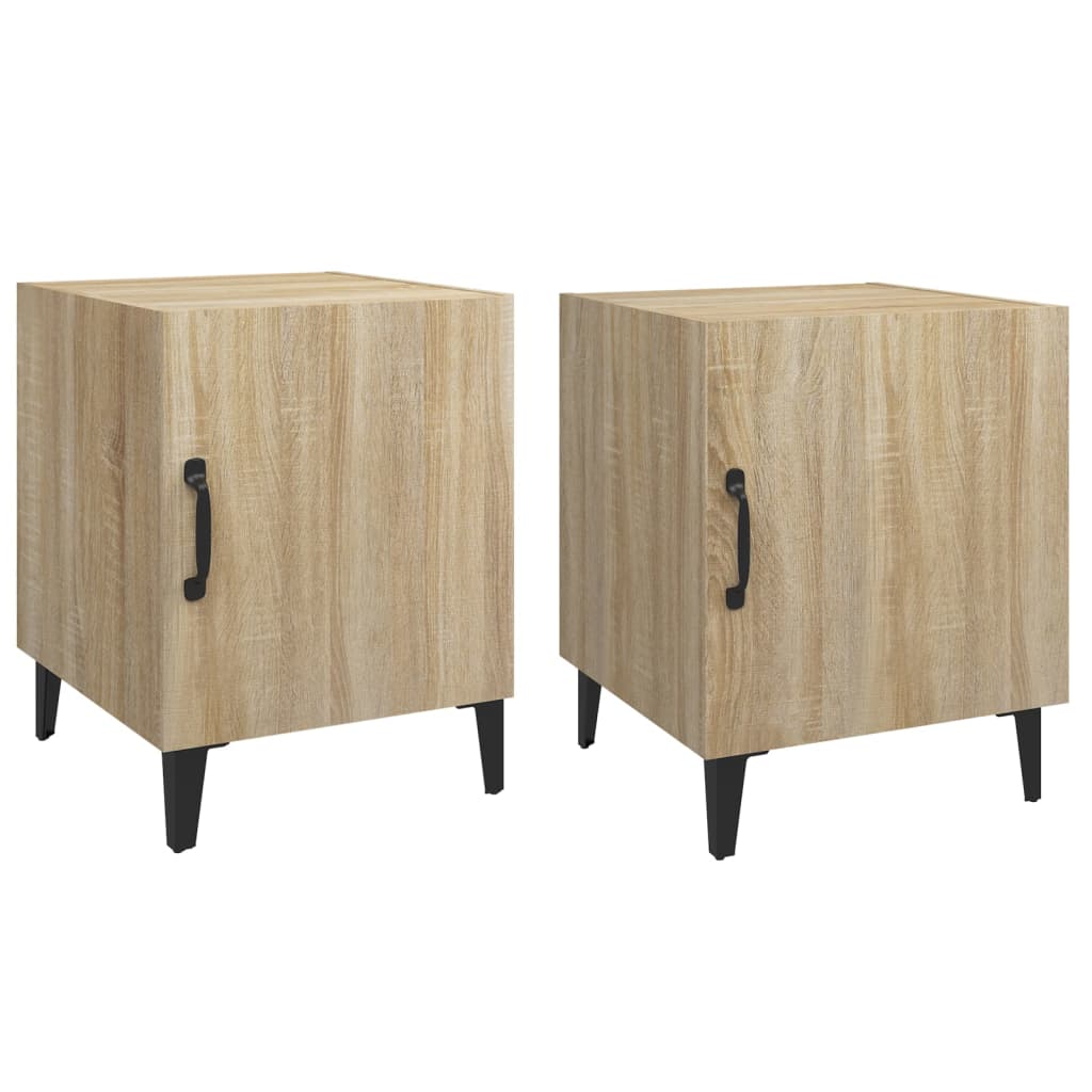 Tables de chevet 2 pièces en bois de chêne Sonoma