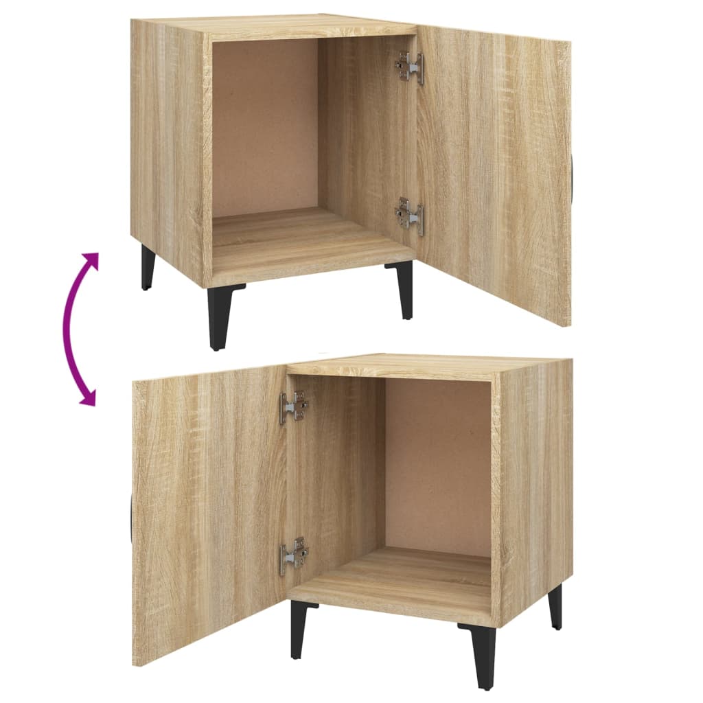 Tables de chevet 2 pièces en bois de chêne Sonoma