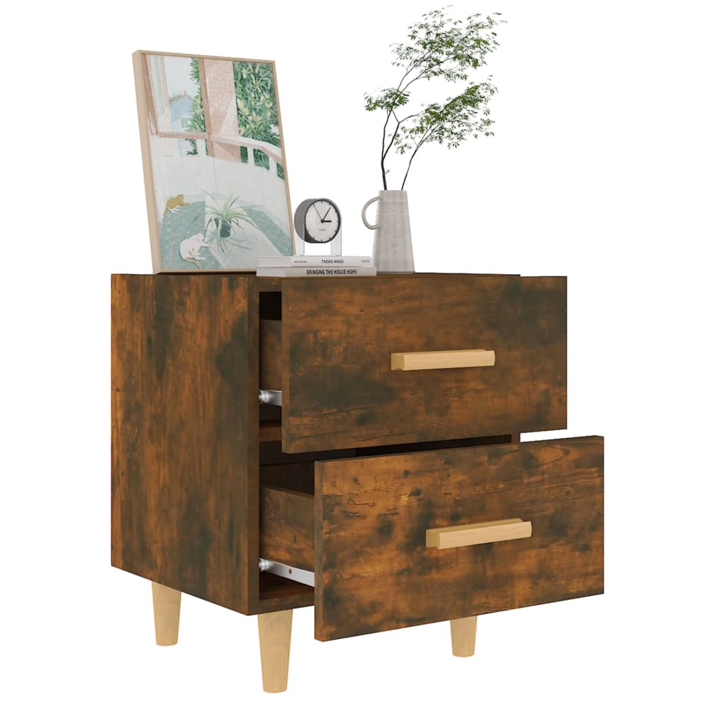Tables de chevet 2 pcs. chêne fumé 40x35x47,5 cm