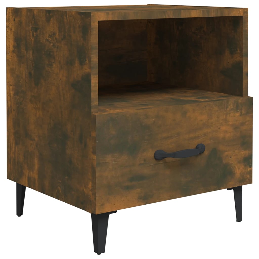 Tables de chevet 2 pcs. Matériau en bois de chêne fumé