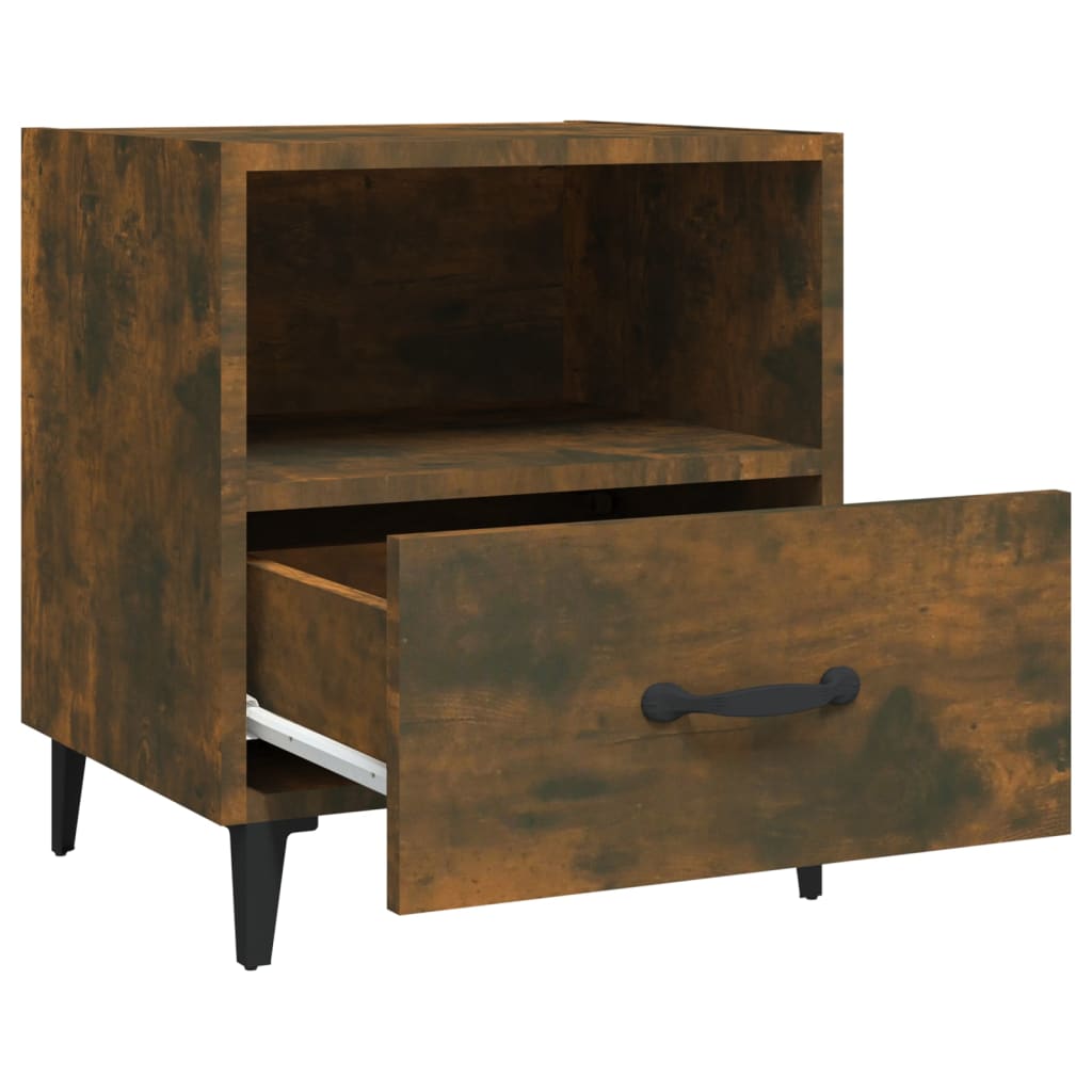 Tables de chevet 2 pcs. Matériau en bois de chêne fumé