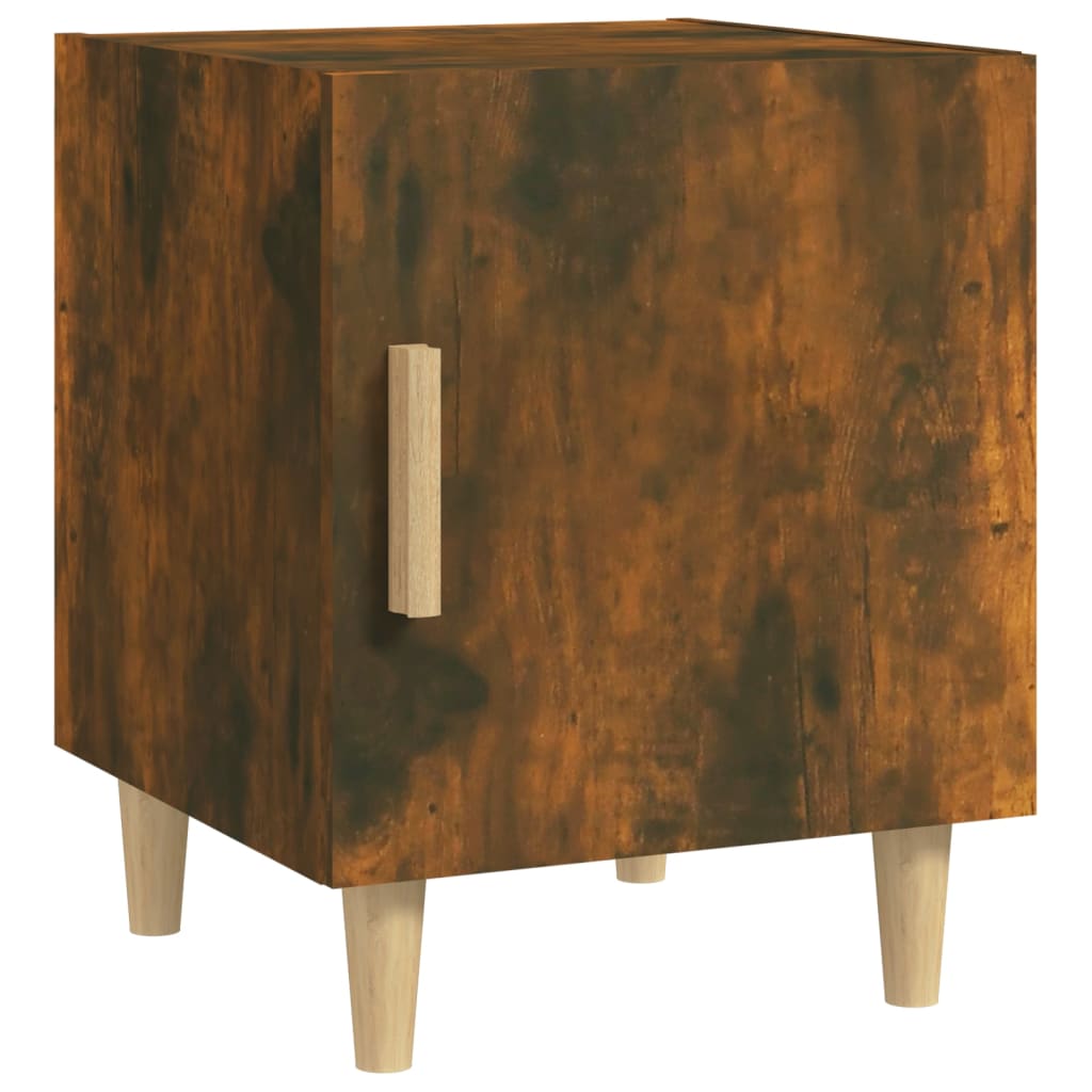 bedside table smoked oak wood material