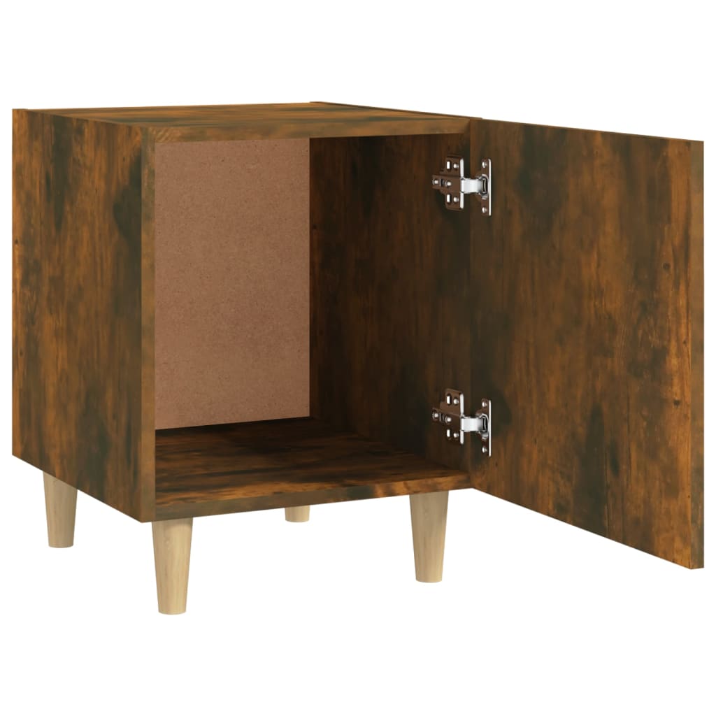 Tables de chevet 2 pcs. Matériau en bois de chêne fumé