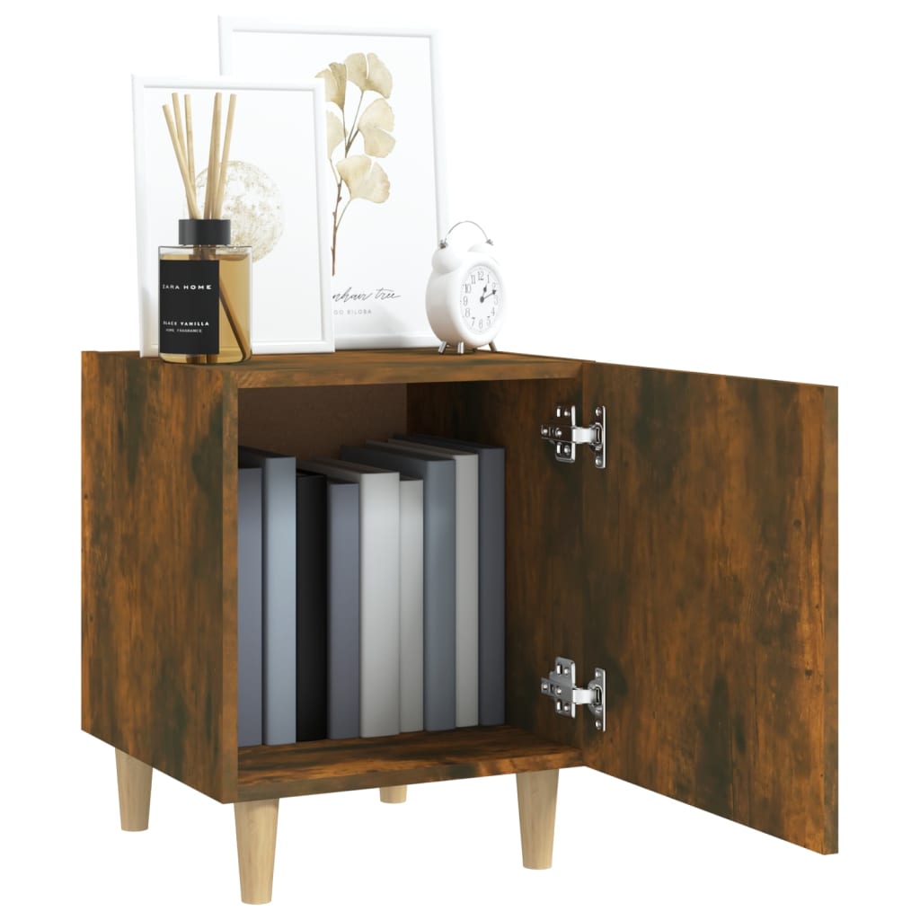 Tables de chevet 2 pcs. Matériau en bois de chêne fumé
