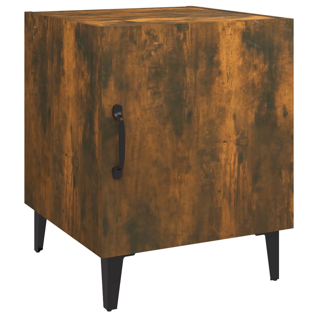 Tables de chevet 2 pcs. Matériau en bois de chêne fumé