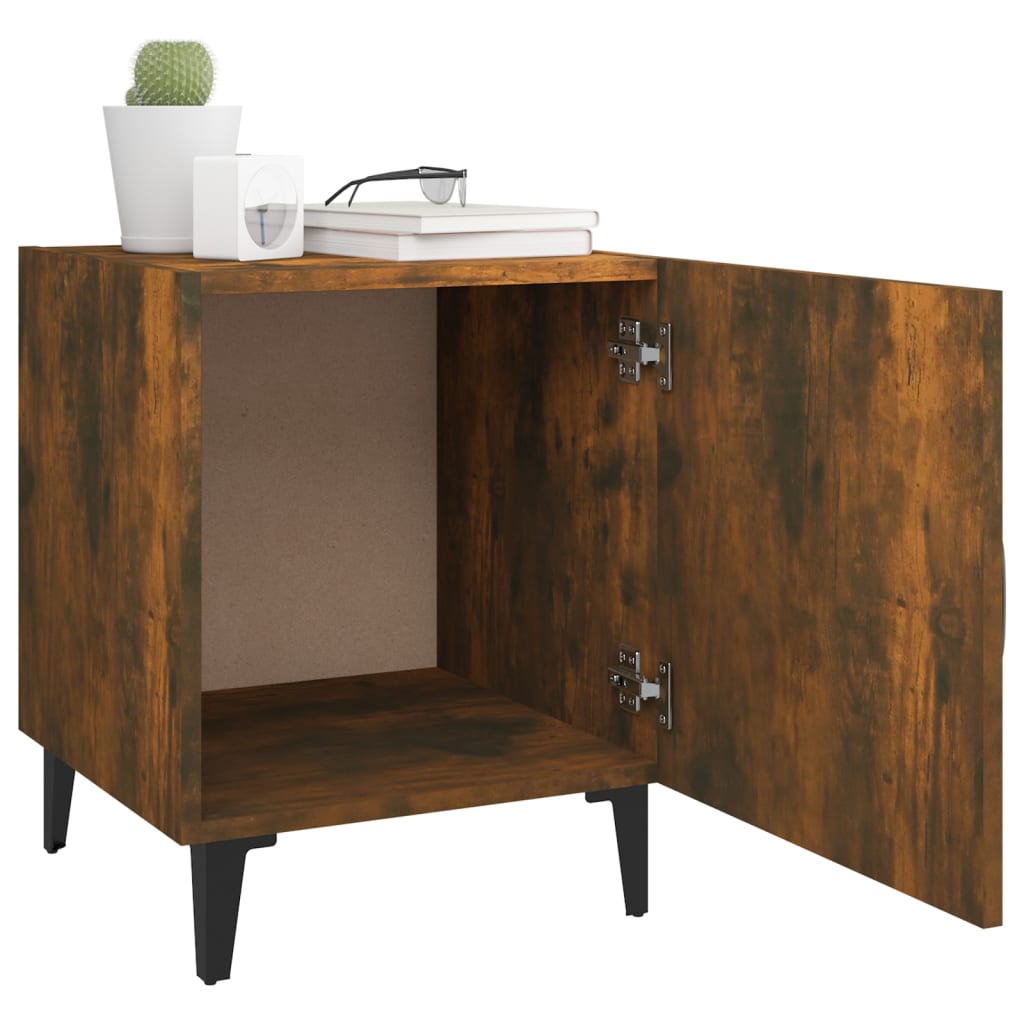 Tables de chevet 2 pcs. Matériau en bois de chêne fumé