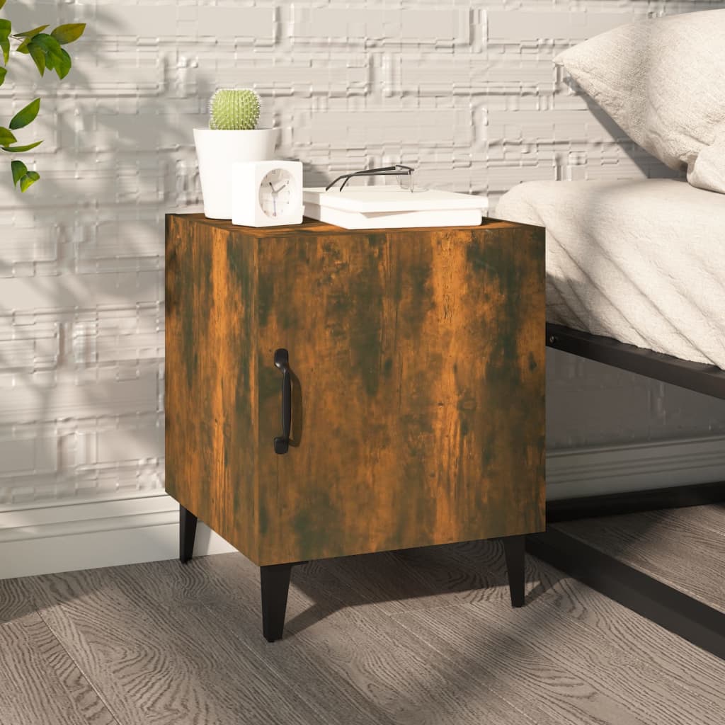 Tables de chevet 2 pcs. Matériau en bois de chêne fumé