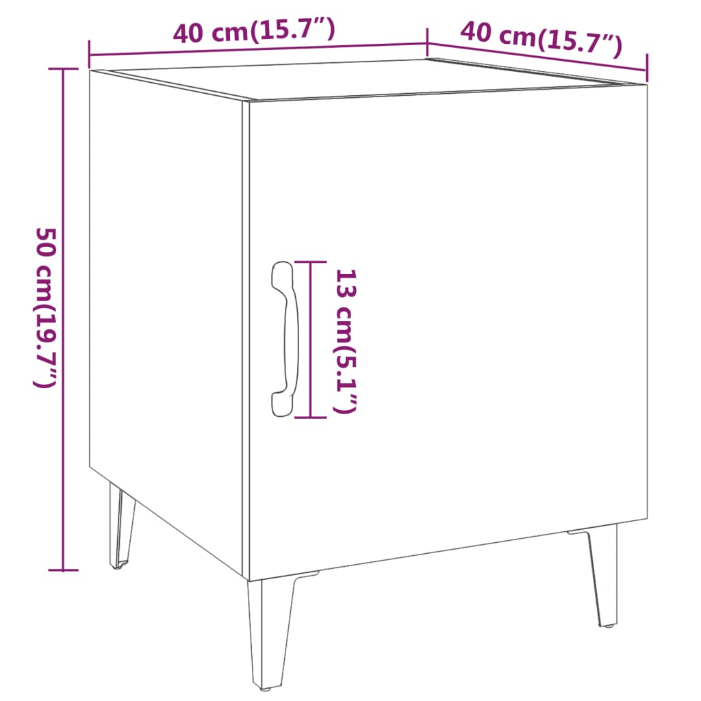 Tables de chevet 2 pcs. Matériau en bois de chêne fumé