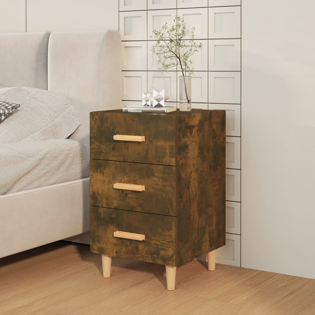 Bedside table smoked oak 40x40x66 cm wood material