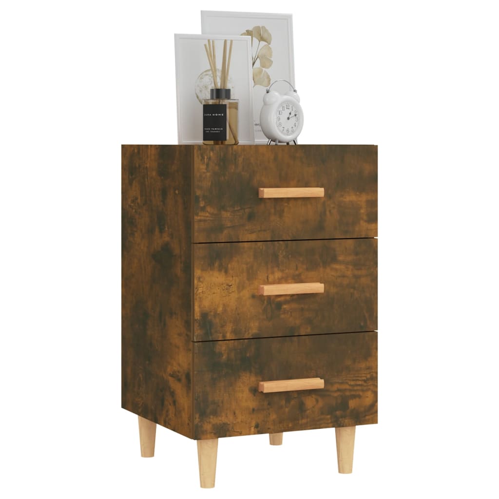 Bedside table smoked oak 40x40x66 cm wood material