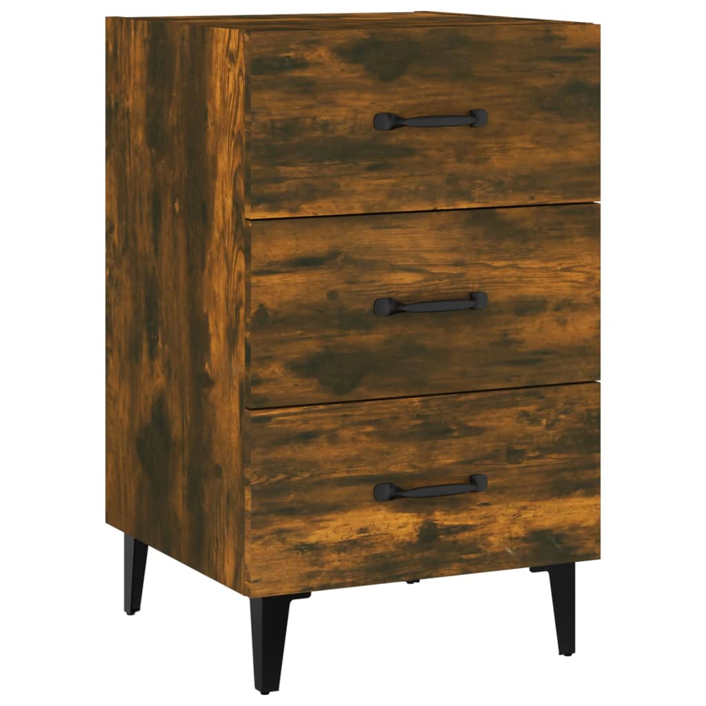 Bedside table smoked oak 40x40x66 cm wood material