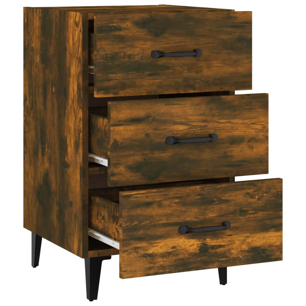Bedside table smoked oak 40x40x66 cm wood material