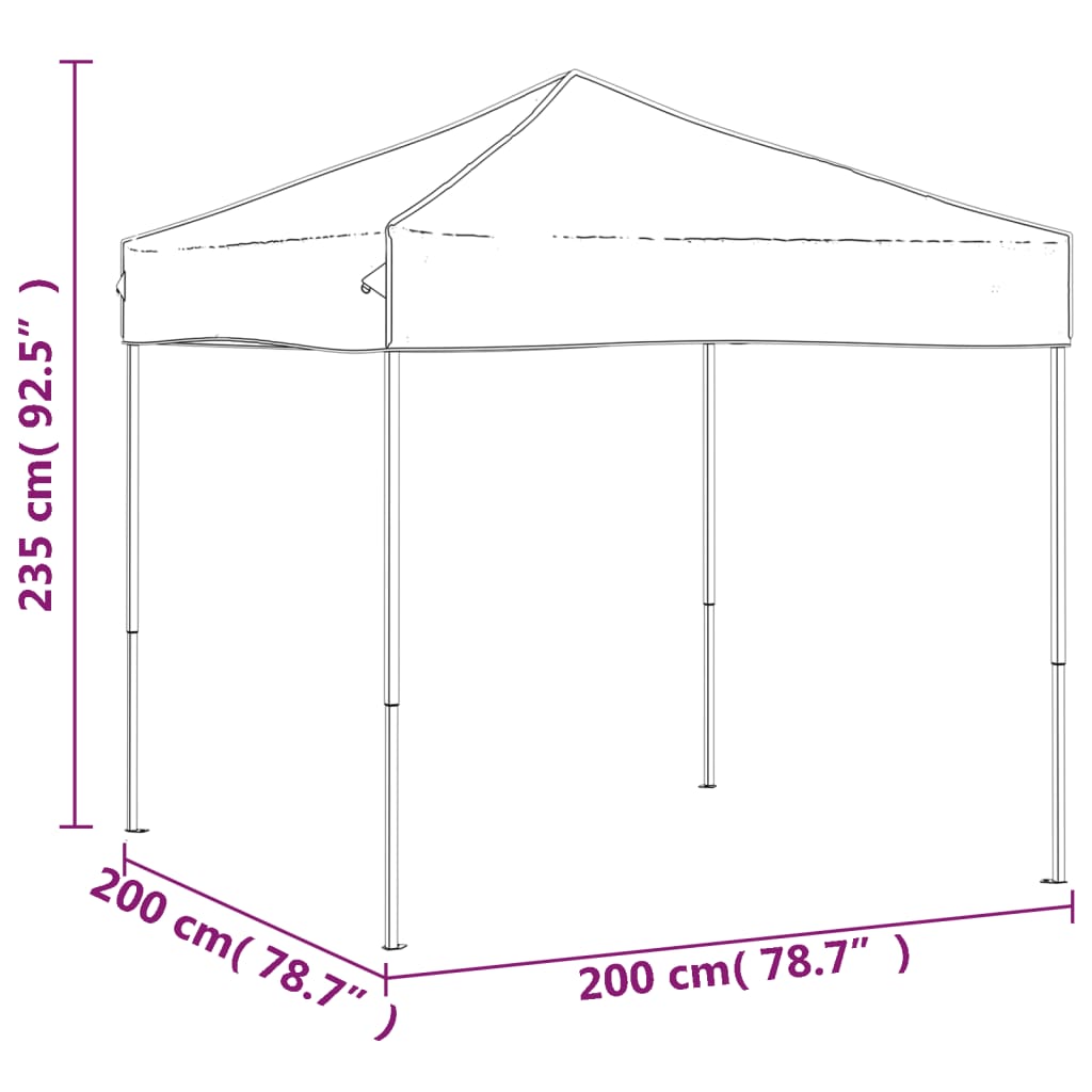 Tente de fête pliable crème 2x2 m