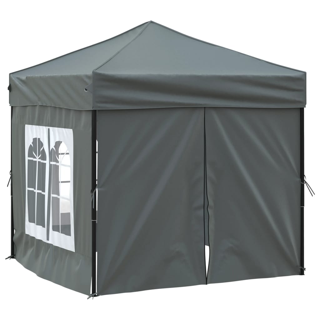 Tente de fête pliable avec parois latérales anthracite 2x2 m