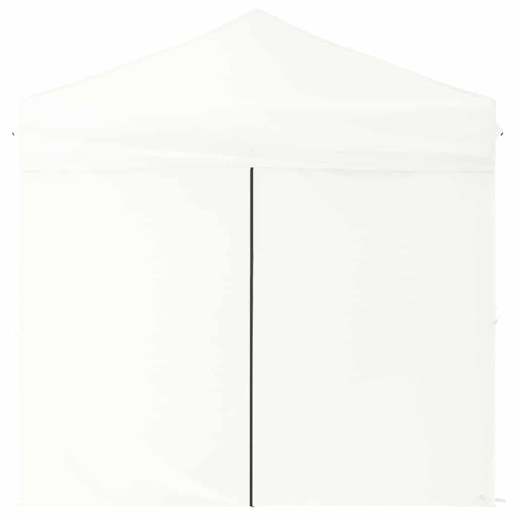 Tente de fête pliable avec parois latérales blanc 2x2 m