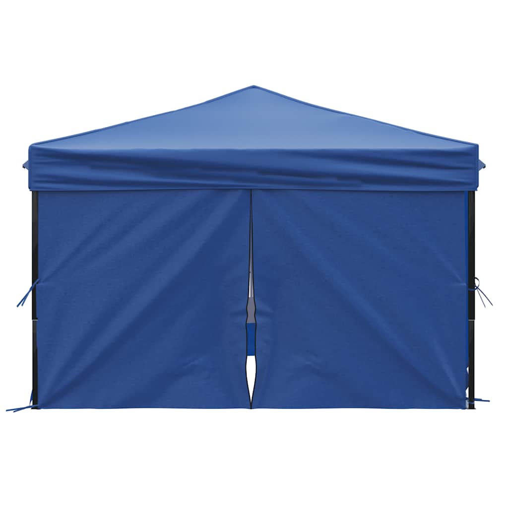 Tente de fête pliable avec parois latérales bleue 3x3 m