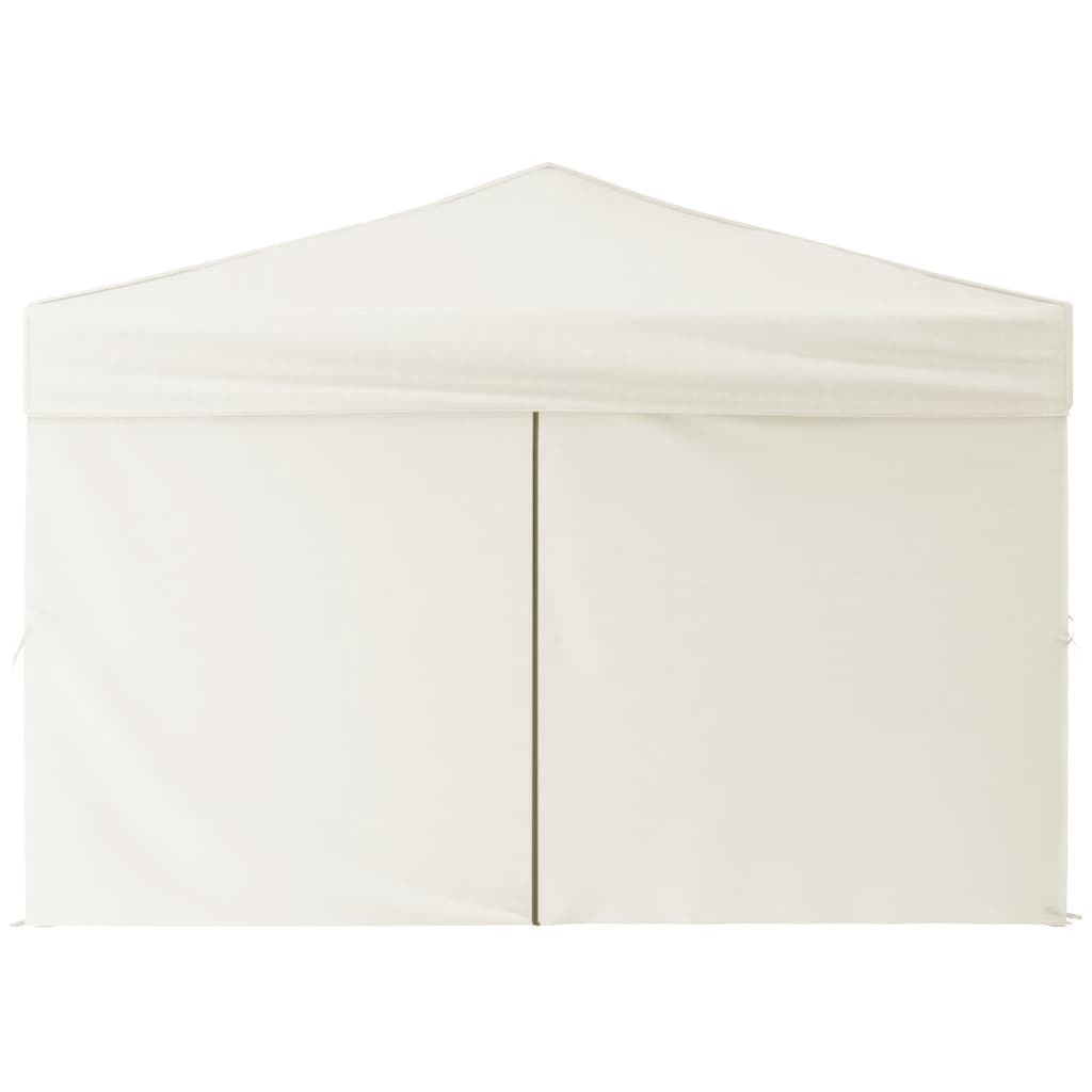 Tente de fête pliable avec parois latérales crème 3x3 m