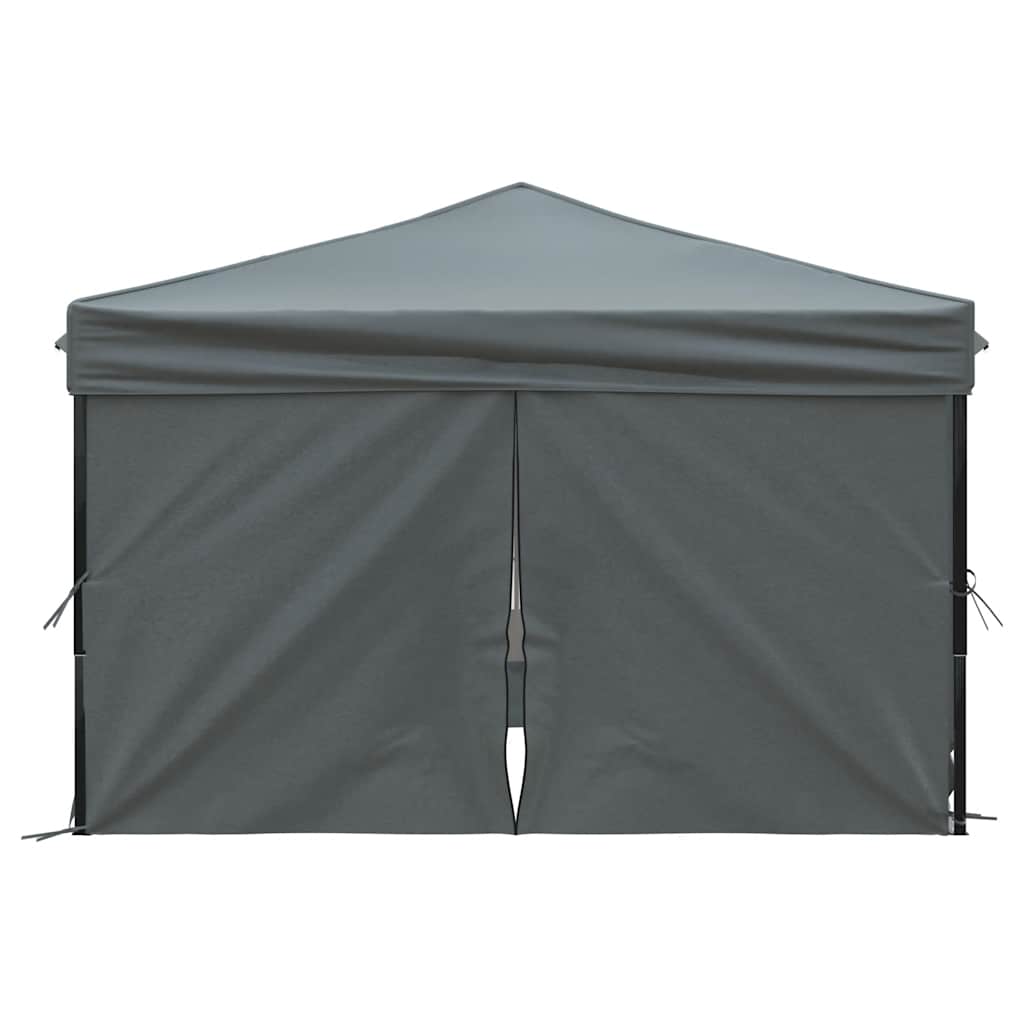 Tente de fête pliable avec parois latérales anthracite 3x3 m
