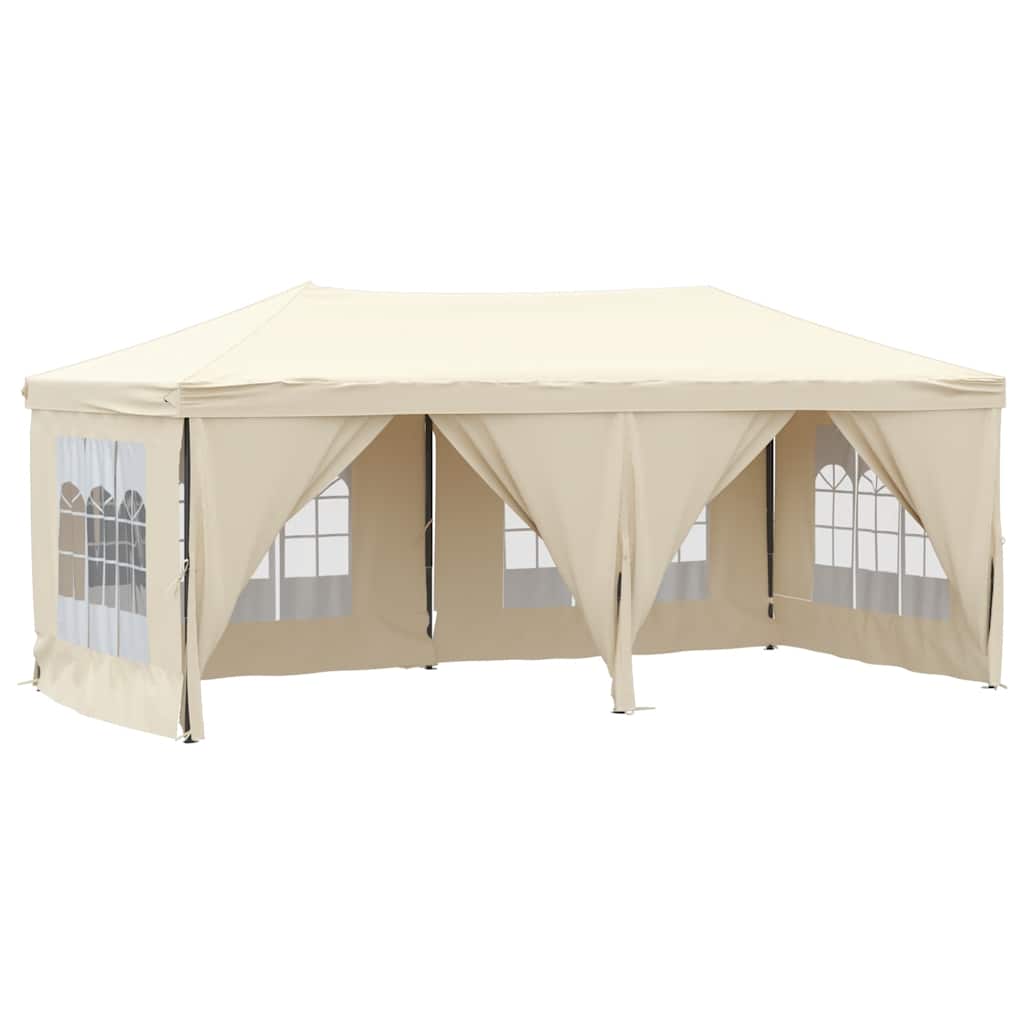 Partyzelt Faltbar mit Seitenwänden Creme 3x6 m