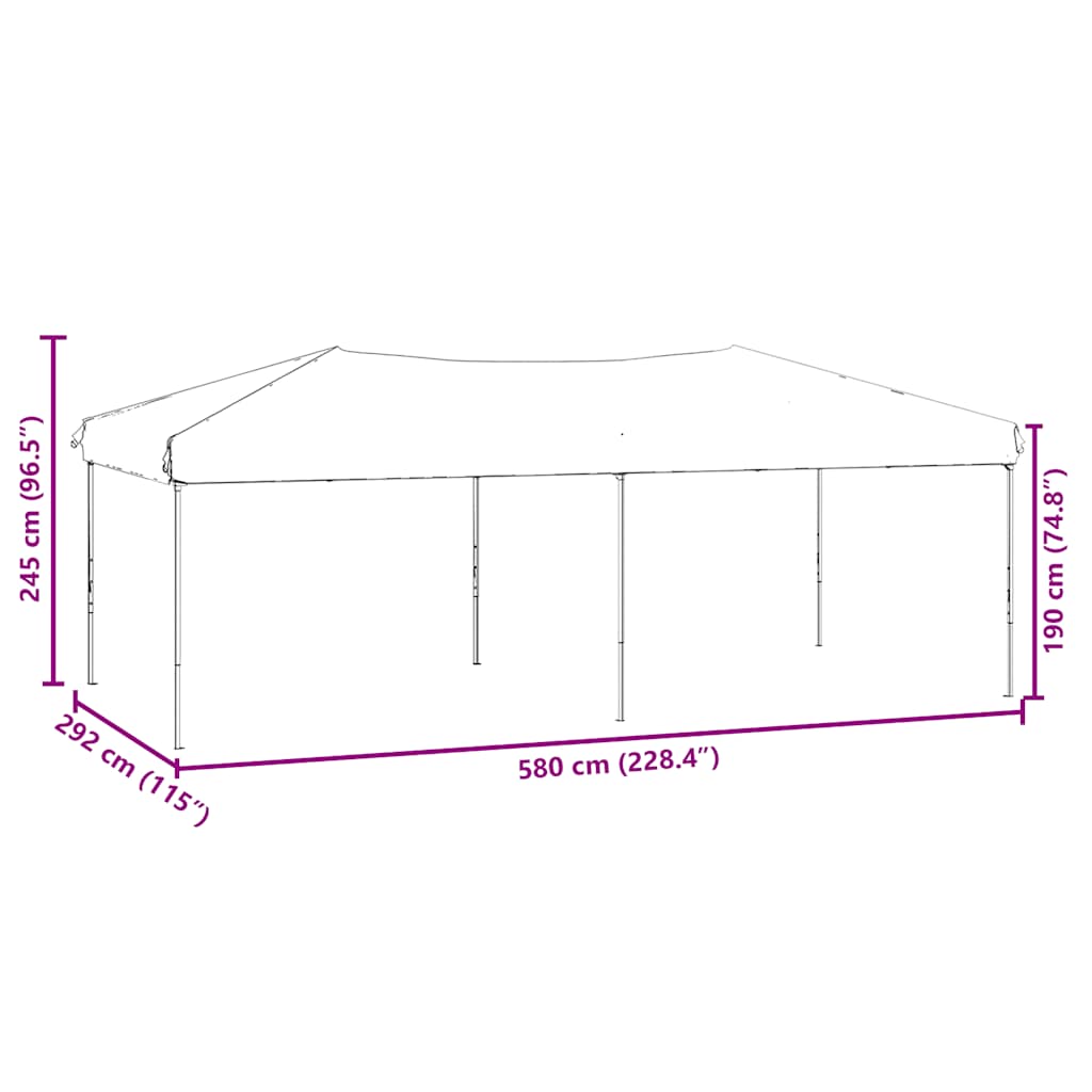 Partyzelt Faltbar mit Seitenwänden Creme 3x6 m