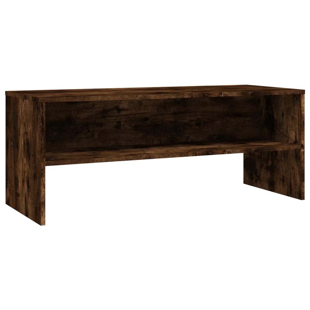 Meuble TV chêne fumé 100x40x40 cm matériau bois