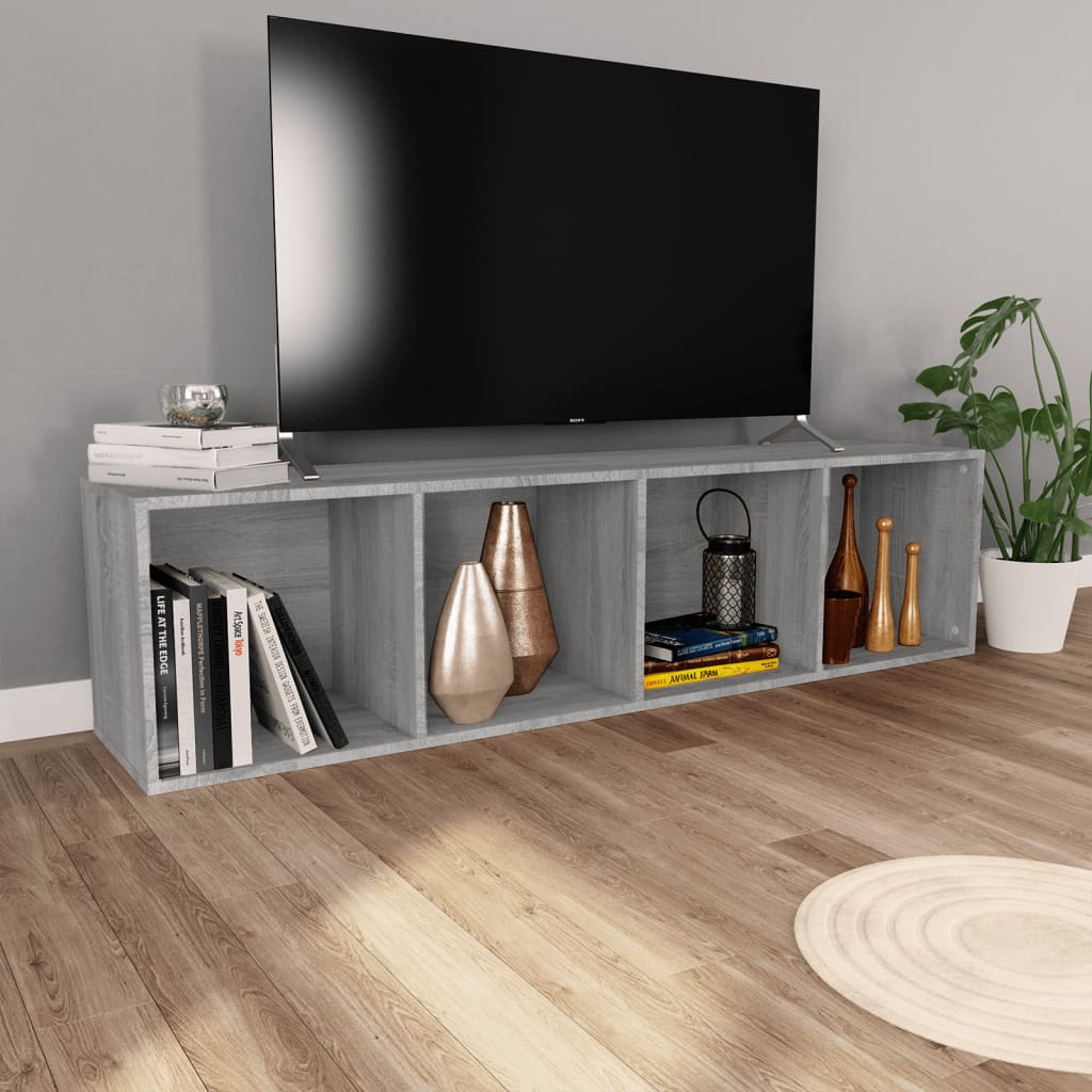 Bibliothèque/meuble TV gris Sonoma 36x30x143 cm en bois
