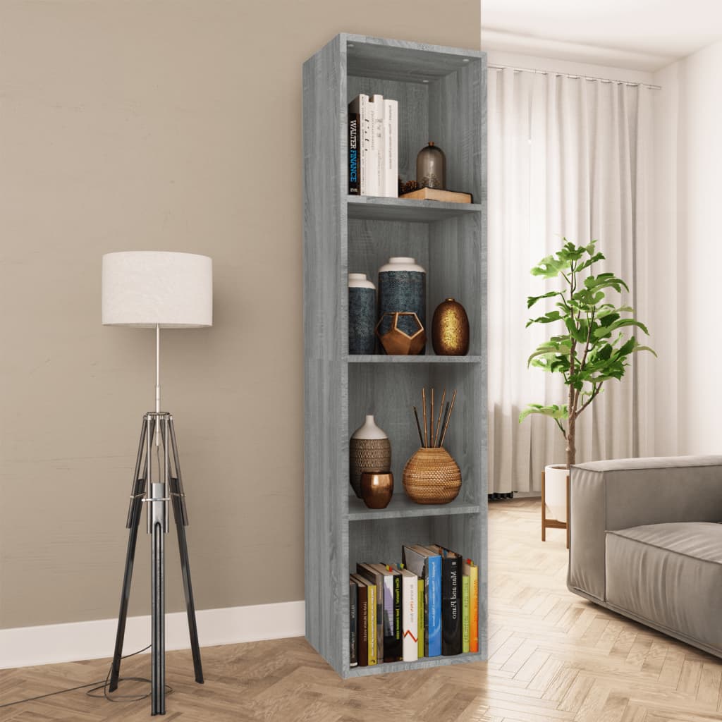 Bibliothèque/meuble TV gris Sonoma 36x30x143 cm en bois