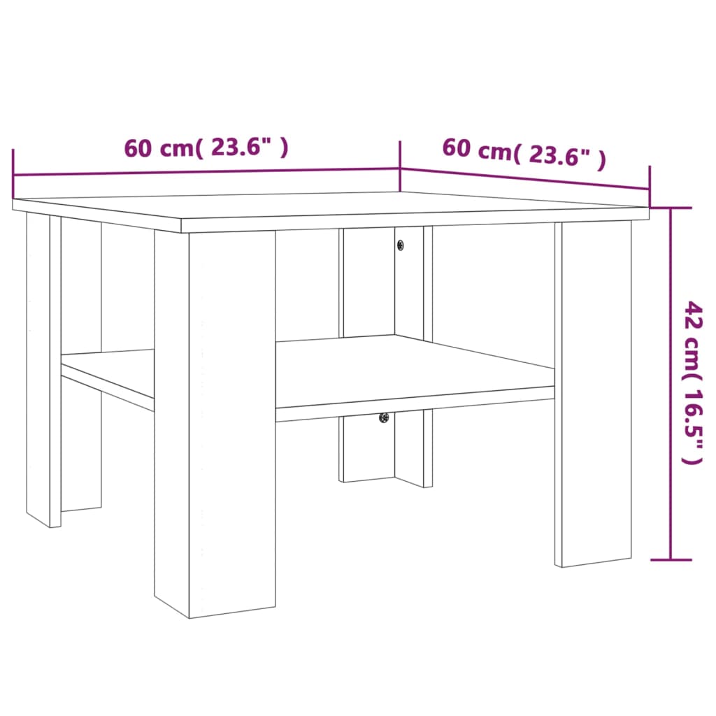 Coffee table smoked oak 60x60x42 cm wood material