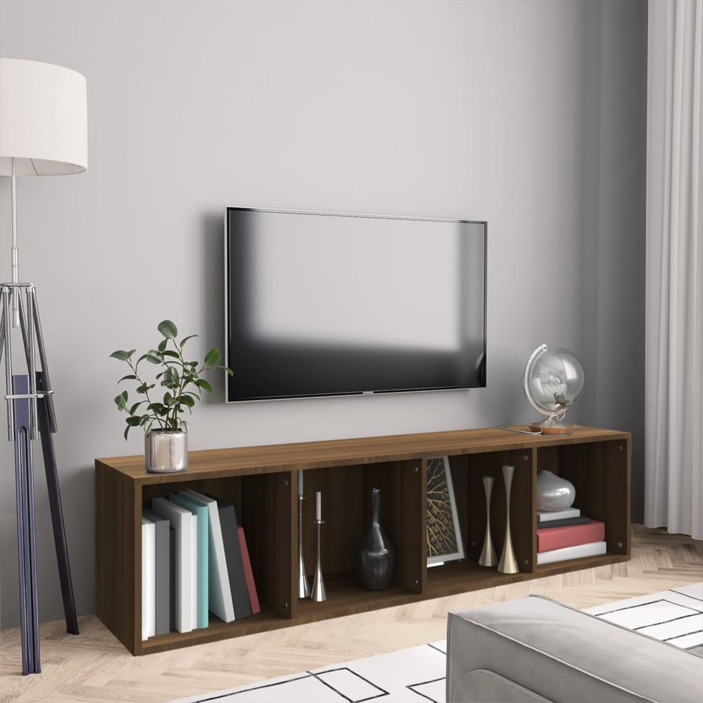 Bookcase/TV cabinet oak look 143x30x36cm wood material