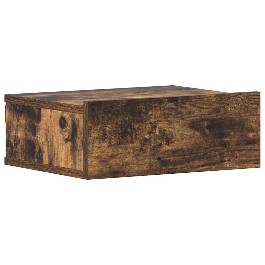 Hängender Nachttisch 2Stk Räuchereiche 40x30x15cm Holzwerkstoff