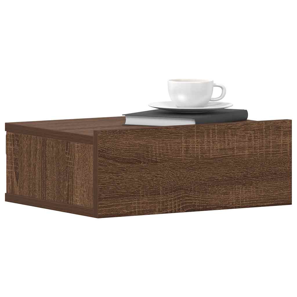 Hängende Nachttische 2 Stk Braun Eiche 40x30x15cm Holzwerkstoff