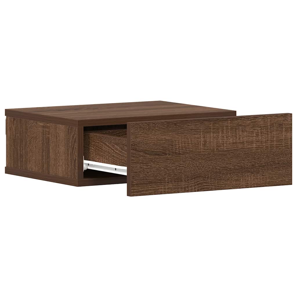 Hängende Nachttische 2 Stk Braun Eiche 40x30x15cm Holzwerkstoff