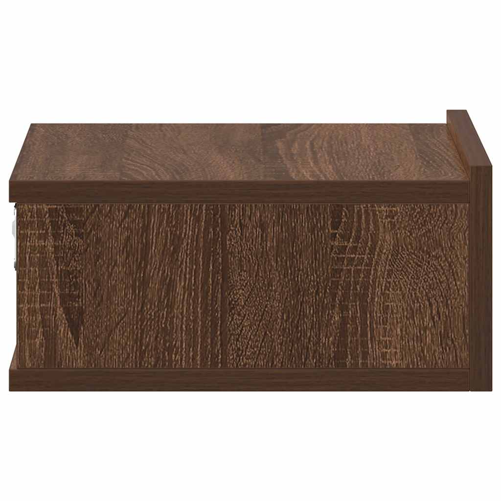 Hängende Nachttische 2 Stk Braun Eiche 40x30x15cm Holzwerkstoff