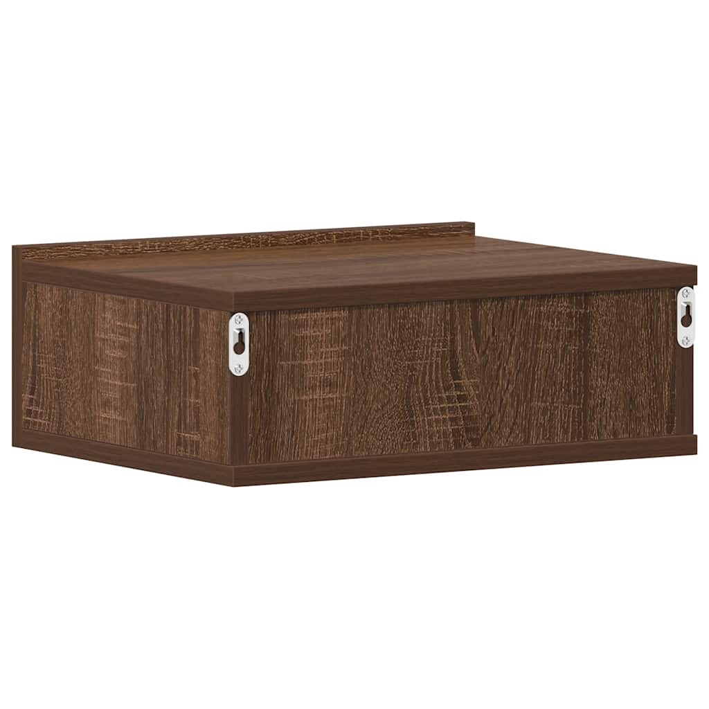 Hängende Nachttische 2 Stk Braun Eiche 40x30x15cm Holzwerkstoff