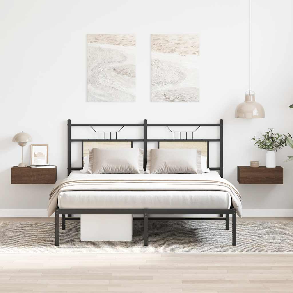 Hängende Nachttische 2 Stk Braun Eiche 40x30x15cm Holzwerkstoff