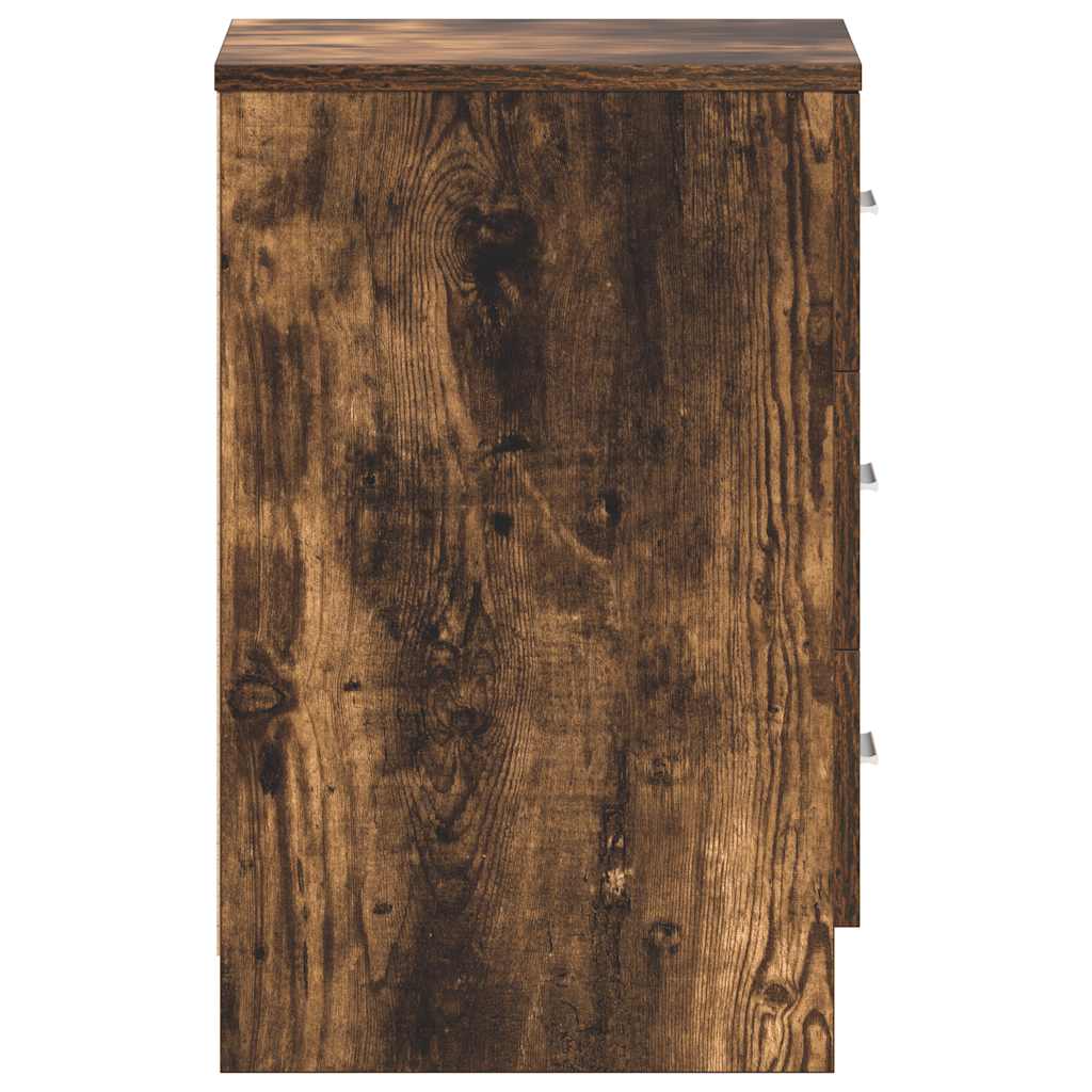 Table de chevet en chêne fumé 38x35x56 cm matériau bois