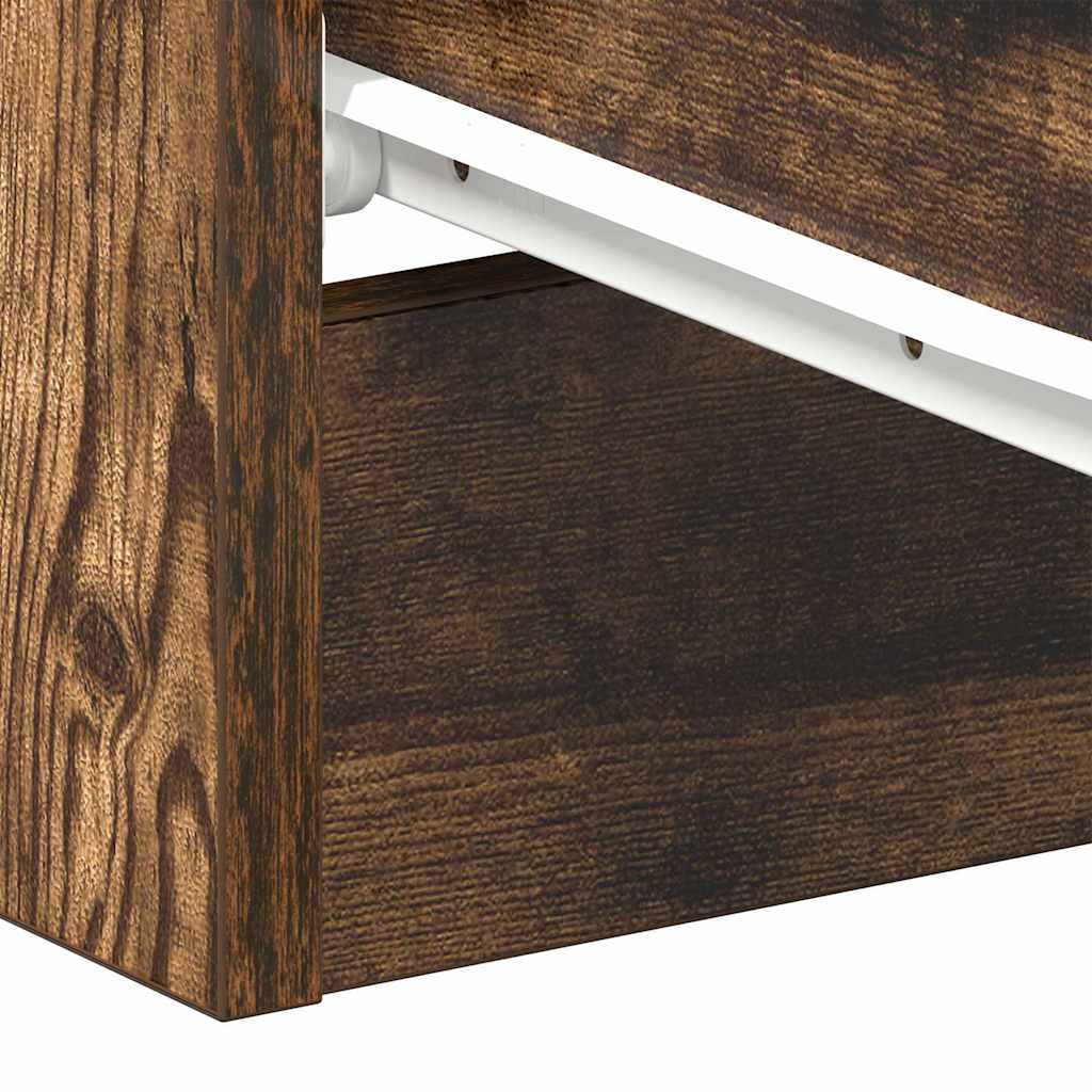 Table de chevet en chêne fumé 38x35x56 cm matériau bois